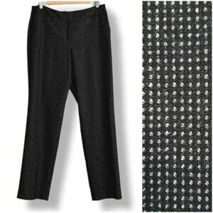 TALBOTS Curvy Wool Blend Dress Pants B&W Pin Check Sz 8